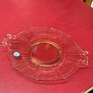 Vintage Imperial Pink Depression Glass Serving Plate